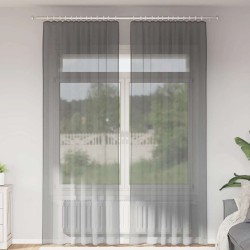 Rideaux en voile à œillets 2 pcs gris foncé 645767645767