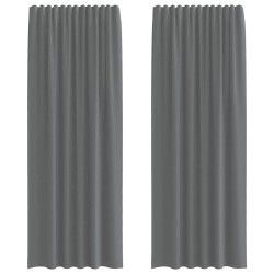 Rideaux en voile à œillets 2 pcs gris foncé 645767645767