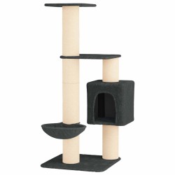 Arbre à chat avec poteaux à griffer en sisal Gris foncé 137 cm 645777645777