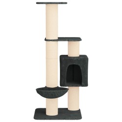 Arbre à chat avec poteaux à griffer en sisal Gris foncé 137 cm 645777645777