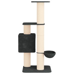 Arbre à chat avec poteaux à griffer en sisal Gris foncé 137 cm 645777645777
