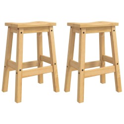 Tabouret de bar 2 pcs Cire de Miel 44 x 30 x 63 cm Pin massif 645784645784