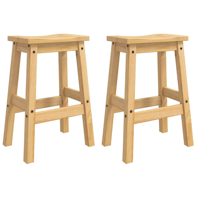 Tabouret de bar 2 pcs Cire de Miel 44 x 30 x 63 cm Pin massif 645784645784