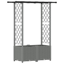 Lit Élevé avec Treillis et Toit Gris clair 124,5 x 40 x 136 cm 645786645786