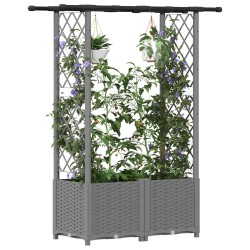Lit Élevé avec Treillis et Toit Gris clair 124,5 x 40 x 136 cm 645786645786