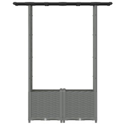 Lit Élevé avec Treillis et Toit Gris clair 124,5 x 40 x 136 cm 645786645786