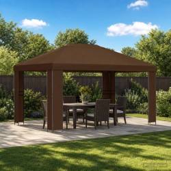 Pavillon 4 × 3 m Marron Polyester et Acier 190 gsm 645788645788