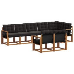 Ensemble de canapés d'extérieur 8 pcs Naturel et Noir 645790645790