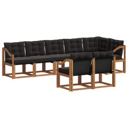 Ensemble de canapés d'extérieur 8 pcs Naturel et Noir 645796645796