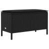 Pouf de Jardin avec oreiller Noir 80 x 38 x 45 cm Rotin PE 645797645797