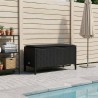 Pouf de Jardin avec oreiller Noir 80 x 38 x 45 cm Rotin PE 645797645797