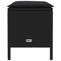 Pouf de Jardin avec oreiller Noir 80 x 38 x 45 cm Rotin PE 645797645797