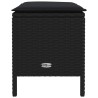 Pouf de Jardin avec oreiller Noir 80 x 38 x 45 cm Rotin PE 645797645797