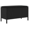 Pouf de Jardin avec oreiller Noir 80 x 38 x 45 cm Rotin PE 645797645797