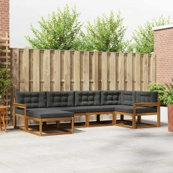 Ensemble de canapés d'extérieur 6 pcs Naturel et Anthracite 645802645802