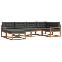 Ensemble de canapés d'extérieur 6 pcs Naturel et Anthracite 645802645802