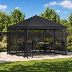 Abri de jardin avec parois 3 x 3 m Noir Polyester et Acier 645803645803
