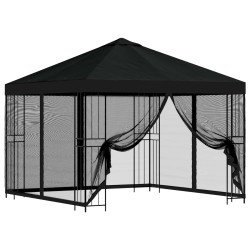 Abri de jardin avec parois 3 x 3 m Noir Polyester et Acier 645803645803