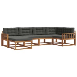 Ensemble de canapés d'extérieur 6 pcs Naturel et Anthracite 645805645805