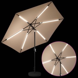 Parasol de jardin avec lumières LED et base 300 x 300 cm 645809645809