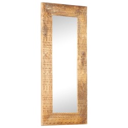 Miroir sculpté à la main 110x50x2,5 cm bois de manguier solide 645813645813
