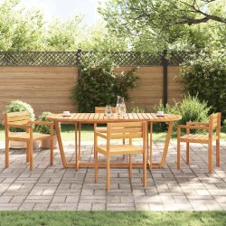 Table de jardin ovale 200x90x75 cm en bois d'acacia massif 645816645816