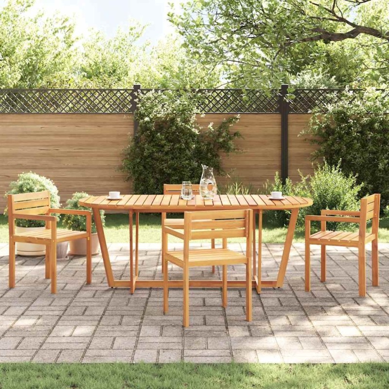 Table de jardin ovale 200x90x75 cm en bois d'acacia massif 645816645816