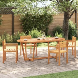 Table de jardin ovale 200x90x75 cm en bois d'acacia massif 645816645816