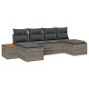 Ensemble de canapé de jardin avec coussin 6 pcs Gris polyrotin 645819645819