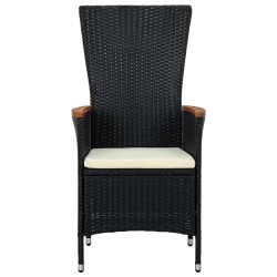 Ensemble à manger de jardin avec coussins 5 pcs Noir 645820645820