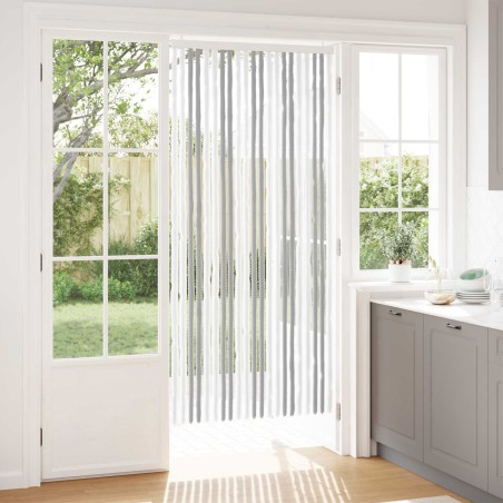 Rideau anti-insectes en chenille Gris clair et blanc 645824645824