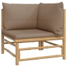 Salon de jardin 4 pcs avec coussins taupe bambou 645829645829
