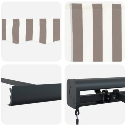 Auvent rétractable Gris clair et blanc 300 x 250 cm 645831645831