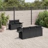 Salon de jardin 6 pcs avec coussins noir résine tressée 645832645832