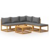 Salon de jardin 6 pcs avec coussin Bois d'acacia solide 645836645836