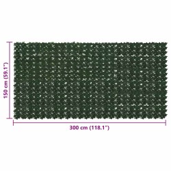 Écran de balcon avec feuilles Vert foncé 300 x 150 cm 645839645839