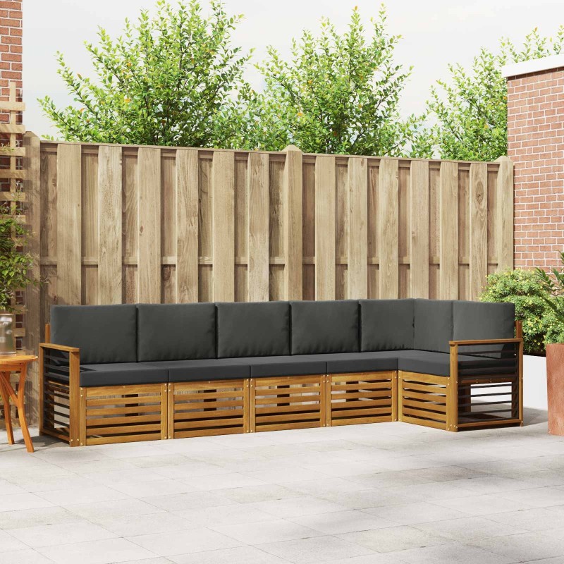 Ensemble de canapé d'angle 6 pcs Naturel et Anthracite 645848645848