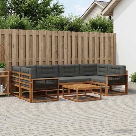 Ensemble de canapés d'extérieur 7 pcs Naturel et Anthracite 645853645853
