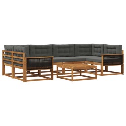 Ensemble de canapés d'extérieur 7 pcs Naturel et Anthracite 645853645853