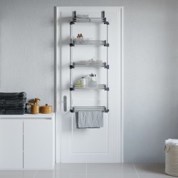 Organisateur de porte avec 5 étagères 52x20x135 cm aluminium 645855645855
