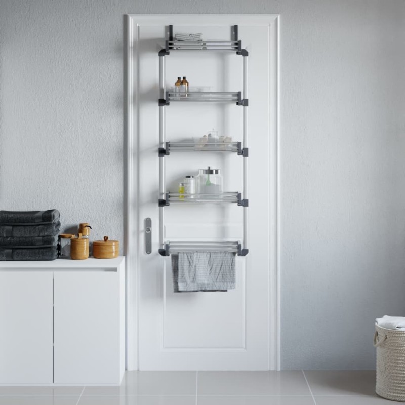 Organisateur de porte avec 5 étagères 52x20x135 cm aluminium 645855645855