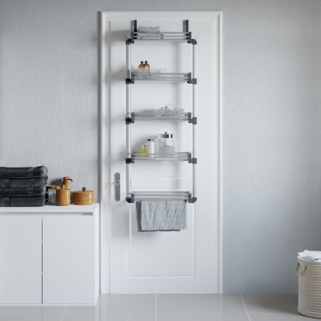 Organisateur de porte avec 5 étagères 52x20x135 cm aluminium 645855645855