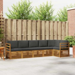 Ensemble de canapé d'angle 6 pcs Naturel et Anthracite 645857645857