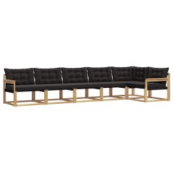 Ensemble de canapés d'extérieur 6 pcs Blanc et noir 645868645868