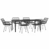 Ensemble à manger de jardin 7 pcs Noir Résine tressée 645870645870