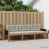 Ensemble de canapés d'extérieur 3 pcs Naturel et Gris clair 645874645874