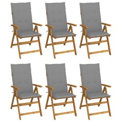 Chaises pliables de jardin lot de 6 avec coussins Bois d'acacia 645876645876