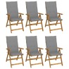 Chaises pliables de jardin lot de 6 avec coussins Bois d'acacia 645876645876