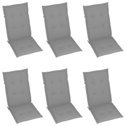 Chaises pliables de jardin lot de 6 avec coussins Bois d'acacia 645876645876