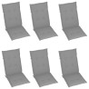 Chaises pliables de jardin lot de 6 avec coussins Bois d'acacia 645876645876